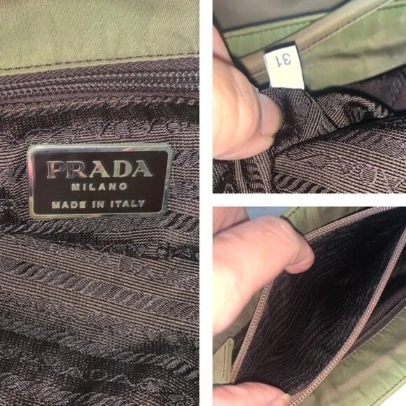 Prada Bag Khaki Green Nylon Tessuto City Handbag - Picture 7 of 16